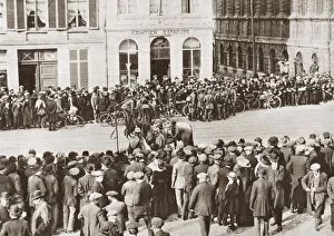 Vanguard Collection: WWI: GHENT, 1914. Belgians gathered in the streets of Ghent, Belgium, just after