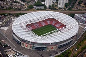 Stadium Art Collection: Aerial View: Bergkamp's Testimonial - Arsenal vs. Ajax: A Thrilling 2:1 Match at Emirates Stadium