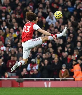 Arsenal v Chelsea 2019-20 Pillow Collection: Arsenal vs. Chelsea: David Luiz in Action at the Emirates Stadium, Premier League 2019-2020