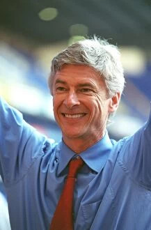 Related Images Canvas Print Collection: Arsene Wenger the Arsenal Manager celebrates winning the league