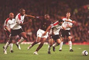 Fulham Mouse Mat Collection: Thierry Henry (Arsenal) Zat Knight and Moritz Volz (Fulham). Arsenal 4: 1 Fulham