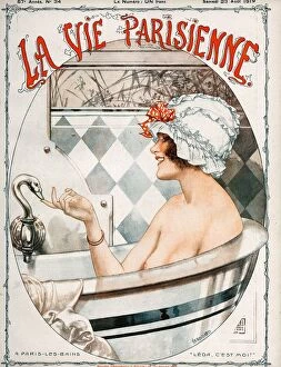 La Vie Parisienne (The Parisian Life) Metal Print Collection: La Vie Parisienne 1919 1910s France Cheri Herouard magazines baths bathing hats