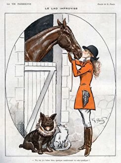 French Collection: La Vie Parisienne 1919 1920s France Georges Pavis illustrations kissing horses
