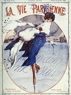 La Vie Parisienne (The Parisian Life) Metal Print Collection: La Vie Parisienne 1920 1920s France Leo Pontan magazines illustrations ice-skating