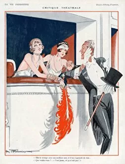 French Artwork Premium Framed Print Collection: La Vie Parisienne 1924 1920s France H Fournier illustrations boxes feathers mens