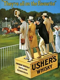 Edwardian Collection: Ushers 1911 1910s UK whisky alcohol whiskey advert Ushers Scotch Scottish racing