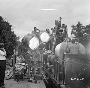 Black Rail Mouse Mat Collection: Charles Crichton filming The Titfield Thunderbolt