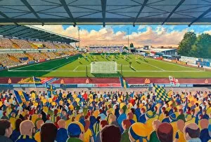 Football Posters Pillow Collection: Field Mill Stadium Fine Art - Mansfield Town Football Club