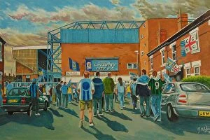 Street art portraits Poster Print Collection: Highfield Road Stadium Going to the Match - Coventry City FC