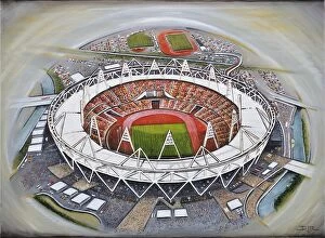 National Stadia Pillow Collection: Olympic Stadium Art - England
