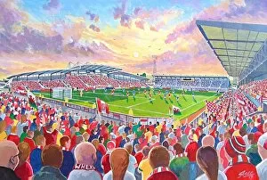 Related Images Framed Print Collection: Racecourse Ground Stadium Fine Art - Wrexham Football Club