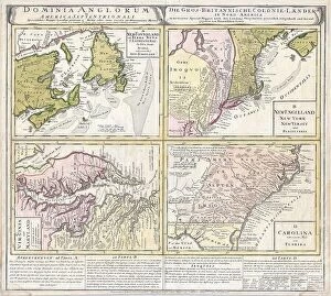 Georgia Photo Mug Collection: 1737 Homann Heirs Map Of New England Georgia And Carolina