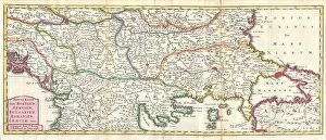 Maps Antique Framed Print Collection: 1738 Ratelband Map Of The Balkans Bosnia Serbia