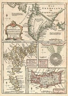 Iceland Metal Print Collection: 1747 Bowen Map Of The North Atlantic Islands
