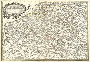 Related Images Jigsaw Puzzle Collection: 1771 Janvier Map Of Belgium And Luxembourg Topography