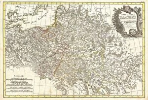 Lithuania Metal Print Collection: 1771 Zannoni Map Of Poland And Lithuania Topography