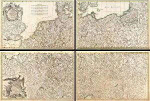Poland Pillow Collection: 1775 Rizzi-Zannoni Map Of The German Empire And Poland