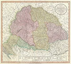 Croatia Premium Framed Print Collection: 1799 Cary Map Of Hungary Croatia And Transylvania