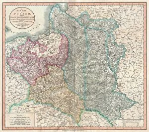 Poland Premium Framed Print Collection: 1799 Cary Map Of Poland Prussia And Lithuania