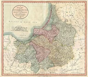 Lithuania Photo Mug Collection: 1799 Cary Map Of Prussia And Lithuania John Cary