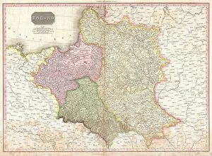 Poland Metal Print Collection: 1818 Pinkerton Map Of Poland John Pinkerton 1758 – 1826