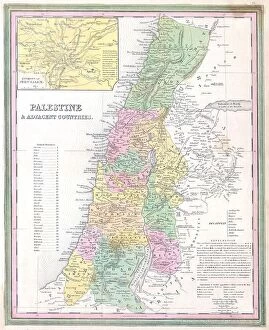 Related Images Collection: 1836 Tanner Map Of Palestine Israel Holy Land