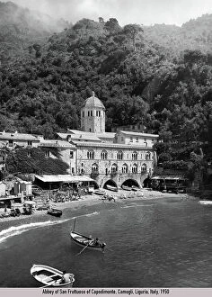 Historical Photograph Collection: Abbey of San Fruttuoso of Capodimonte, camogli, liguria, italy, 1950
