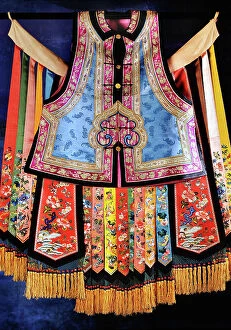 Evolve Metal Print Collection: Ancient Chinese clothes, jacket and strip skirt with embroidery, Qing dynasty, nineteenth century
