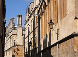 Urban Road Collection: Brasenose Lane in Oxford, England - early Summer morning