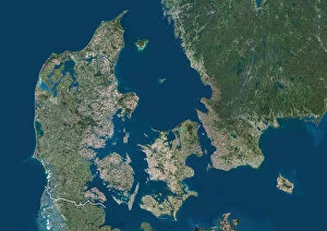 Aerial Views Fine Art Print Collection: Denmark with borders