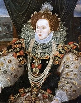 Tudor era fashion trends Framed Print Collection: Elizabeth I (1533-1603) Queen of England and Ireland from 1558, last Tudor monarch