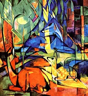 Franz Marc Pillow Collection: Franz marc, Expressionist style painting circa 1913-14