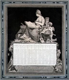 Allegory Collection: French Republican Calendar for 1794 (Year III). Napoleon abolished this calendar