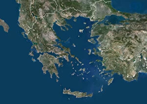 Aegean Islands Collection: Greece with borders
