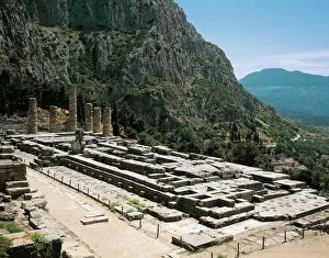 Ancient civilizations Collection: Greece, Delphi, archaeological site, Ruins of Temple of Apollo