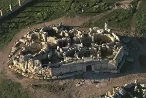 Malta Pillow Collection: Malta, Hagar Qim, Megalithic temple, 2800-2400 bc, aerial view