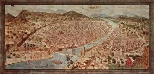 Italy Fine Art Print Collection: Map of Florence known as Della Catena Map of Florence, Attributed to Francesco di Lorenzo