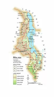 Africa Pillow Collection: Map of Malawi