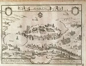 Maps Fine Art Print Collection: Map of Molfetta (Bari), Engraving