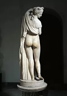 Ancient civilizations Canvas Print Collection: Marble Aphrodite Kallipygos or Callipygian Venus statue, Roman copy of Hellenistic original