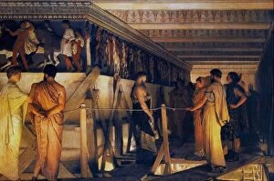 Britain Premium Framed Print Collection: Sir Lawrence Alma-Tadema, Phidias showing the Parthenon Frieze to his Friends, Sir