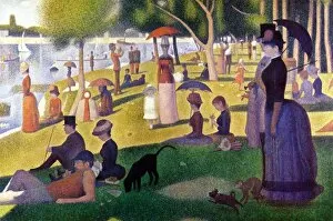 Pointillism Greetings Card Collection: Sunday Afternoon on la Grande Jatte 1884. Oil on canvas. by Georges Seurat