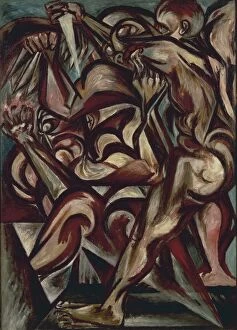 Paintings Collection: UK, London, Painted image Naked Man with Knife, 1938-1940, oil on canvas