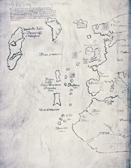 Maps Collection: Vinland Map, oldest map of Greenland and Northern America areas discovered by Norse