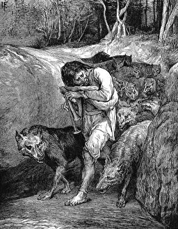 History Poster Print Collection: The Wolf-Charmer. Illustration by John La Farge published New York 1881. Belief in