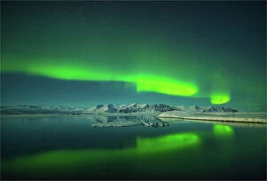 Related Images Mouse Mat Collection: Aurora Borealis at Jokulsarlon lagoon in winter, southern Iceland