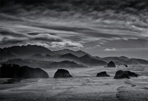 Monochrome Collection: Bandon coastline, Oregon, United States