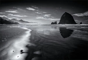 Nature-inspired artwork Premium Framed Print Collection: Cannon beach, Oregon coastline, United States