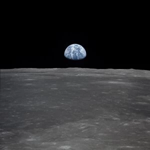 The Moon Collection: Earth Rising Above the Moons Horizon