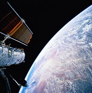 Studying Collection: Hubble Space Telescope above earth